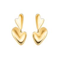 Brass Drop Earring Heart plated fashion jewelry & for woman nickel lead & cadmium free Sold By Pair