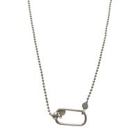 Zinc Alloy smykker halskæde, Geometrisk mønster, platineret, Unisex & kuglekæde & hule, nikkel, bly & cadmium fri, Solgt Per Ca. 27 inch Strand