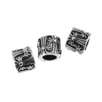 Stainless Steel Large Hole Beads, Column, blacken, 11x9mm, Sold By PC
