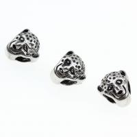 Stainless Steel Large Hole Beads, Leopard, anoint, 11x11mm, Sold By PC