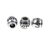 Stainless Steel Large Hole Beads with letter pattern & blacken Sold By PC