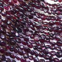 Natural Garnet Beads, irregular, polished, DIY, fuchsia, 8mm, Sold By Strand