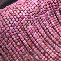 Natural Rhodonite Beads,  Square, polished, DIY, pink, 4.5-5mm, Sold By Strand
