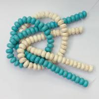 Türkis Perlen, Kunststoff, flache Runde, Einbrennlack, DIY, keine, 10mm, verkauft von Strang