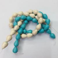 Türkis Perlen, Kunststoff, Tropfen, Einbrennlack, DIY, keine, 12x16mm, verkauft von Strang