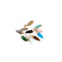 Gemstone Pendants Jewelry Natural Stone with Zinc Alloy gold color plated DIY Sold By PC
