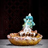 Backflow Incense Burner, Porcelain, plated, for home and office & durable, 155x125x150mm, Sold By PC