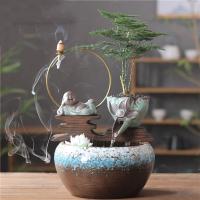 Backflow Incense Burner, Porcelain, plated, for home and office & durable & different styles for choice, more colors for choice, 220x210x300mm, Sold By PC