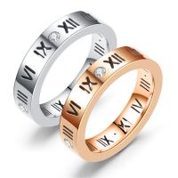 حجر الراين خاتم الإصبع الفولاذ المقاوم للصدأ, مطلي, مجوهرات الموضة & للجنسين & حجم مختلفة للاختيار & مع حجر الراين, المزيد من الألوان للاختيار, 4mm, تباع بواسطة PC