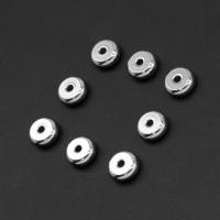 Acier inoxydable Spacer Perles, Rond, Placage de couleur argentée, 8x8x3mm, Vendu par PC