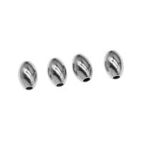 Stainless Steel Beads, Ellipse, silver color plated, 7*5*5mm/5*4*4mm, Sold By PC