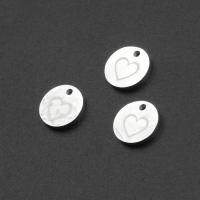 Stainless Steel Tag Charm, Round, silver color plated, 8x8x1mm, Sold By PC
