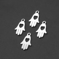 Stainless Steel Pendants, Hand, silver color plated, 15x9x1mm, Sold By PC