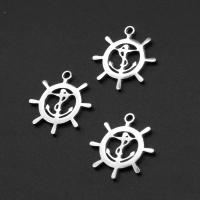 Stainless Steel Pendants, silver color plated, 17x15x1mm, Sold By PC