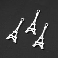 Stainless Steel Pendants Tower silver color plated Sold By PC