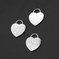 Pendientes Corazón de acero inoxidable, chapado en color de plata, 19x17x1mm, Vendido por UD