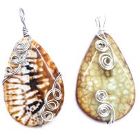 Agate Jewelry Pendants, Teardrop, polished, more colors for choice, 25mm, Sold By PC