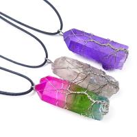 Pendentifs quartz naturel, Cristal naturel, plus de couleurs à choisir, 450mm, Vendu par PC