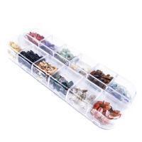 Gemstone Chips, Quartz, with Gemstone, polished, DIY, mixed colors, 30mm, Sold By Box