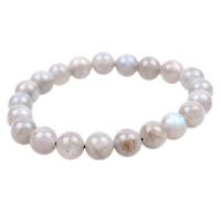 Gemstone Bracelets, Labradorite, jade white color, 8mm, Sold By Strand