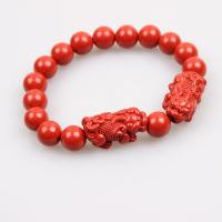Fashion Cinnabar Bracelet, polished, reddish-brown, 10x13x25mm, Sold By Strand