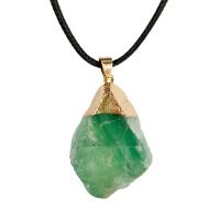 Gemstone Pendants Jewelry Green Fluorite irregular plated green 10mm Sold By PC