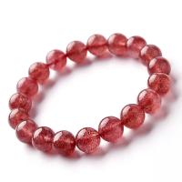 Quartz Bracelets, Strawberry Quartz, red, 6mm, Sold By Strand