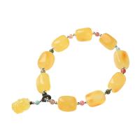 cire d'abeille bracelet, poli, bijoux bouddhiste, plus de couleurs à choisir, 12mm, 9PC/brin, Vendu par brin