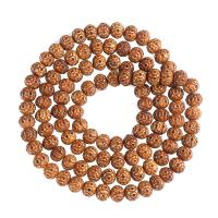 108 Mala Beads, Ox Bone, Carved, sienna, 12mm, 108PCs/Strand, Sold By Strand