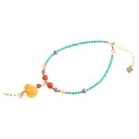 Fashion Turquoise Bracelets with Beeswax polished mixed colors 3mm Sold By Strand