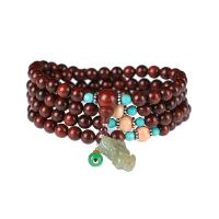 108 Mala Beads, Pterocarpus Santalinus, polished, brown, 6mm, 108PCs/Strand, Sold By Strand