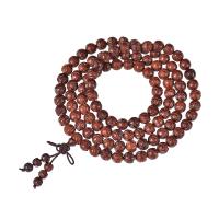 108 Mala Beads, Pterocarpus Santalinus, handmade, brown, 8mm, 108PCs/Strand, Sold By Strand