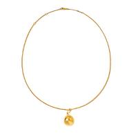 Brass Necklace Round 18K gold plated & twist oval chain & for woman nickel lead & cadmium free Sold By Strand