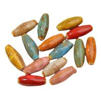 Spacer Beads Jewelry, Porcelain, Bullet, more colors for choice, 31x12mm, Hole:Approx 3mm, 10PCs/Bag, Sold By Bag