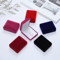 Velveteen Halsband Box, Velvet box, Rektangel, fler färger för val, 60x78x30mm, 10PC/Lot, Säljs av Lot