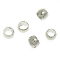 Brass Crimp Bead, Rondelle, platinum color plated, 2.50x1.50mm, Hole:Approx 1.7mm, 30000PCs/Bag, Sold By Bag