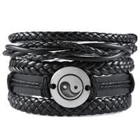 Wrap Bracelet, PU Leather, plated, fashion jewelry & for woman, 40mm, Sold By Strand