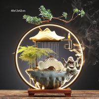 Backflow Incense Burner, Porcelain, plated, for home and office & durable & with LED light & different styles for choice, more colors for choice, 390x130x420mm, Sold By PC