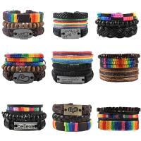 PU Leather Cord Bracelets, with Tibetan Style, plated, Adjustable & fashion jewelry & Unisex & different styles for choice, more colors for choice, 6CM,17-18CM,8-9CM, Sold By Strand