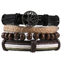 PU Leather Cord Bracelets, with Tibetan Style, plated, Adjustable & fashion jewelry & Unisex & different styles for choice, more colors for choice, 6CM,17-18CM,8-9CM, Sold By Strand