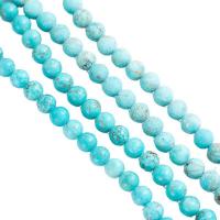 Turquoise Beads Natural Turquoise Round polished DIY turquoise blue Sold By Strand