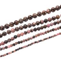 Black Stripes Rhodochrosite Stone Beads, Round, polished, DIY & different size for choice, Sold By Strand