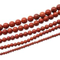 Roter Jaspis Perle, rund, poliert, DIY & verschiedene Größen vorhanden, rot, verkauft von Strang