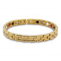 Titanium stål armbånd, guldfarve belagt, for kvinde, guld, 7mm, Solgt Per 7.874 inch Strand