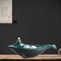 Backflow Incense Burner Purple Clay Whale plated for home and office & durable Sold By PC
