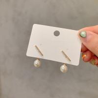 Zinklegierung Ohrringe, mit Kunststoff Perlen, plattiert, Modeschmuck & für Frau, keine, 21x12mm, verkauft von Paar