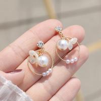 Zinc Alloy Drop Earrings plated fashion jewelry & for woman nickel lead & cadmium free 27mm Sold By Pair