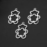 Stainless Steel Pendants, silver color plated, 28x22x1mm, Sold By PC