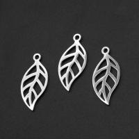 Stainless Steel Pendants Leaf silver color plated Sold By PC