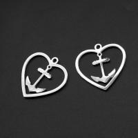 Stainless Steel Heart Pendants, silver color plated, 26x26x1mm, Sold By PC